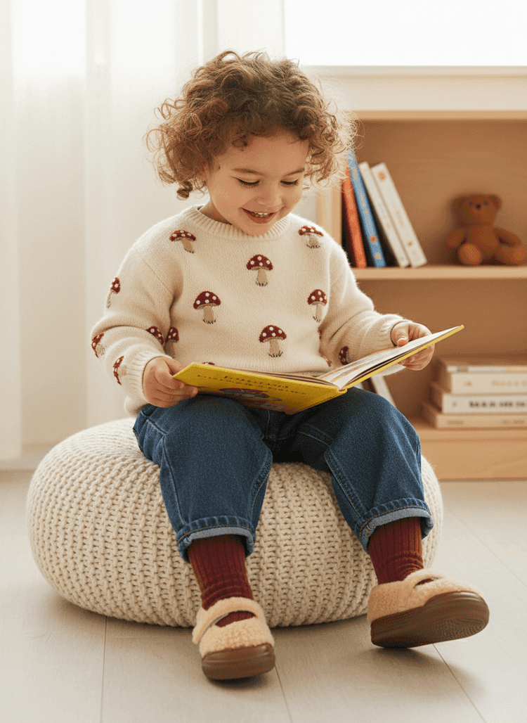 Ballerina invernale bambina beige Isabella vista laterale