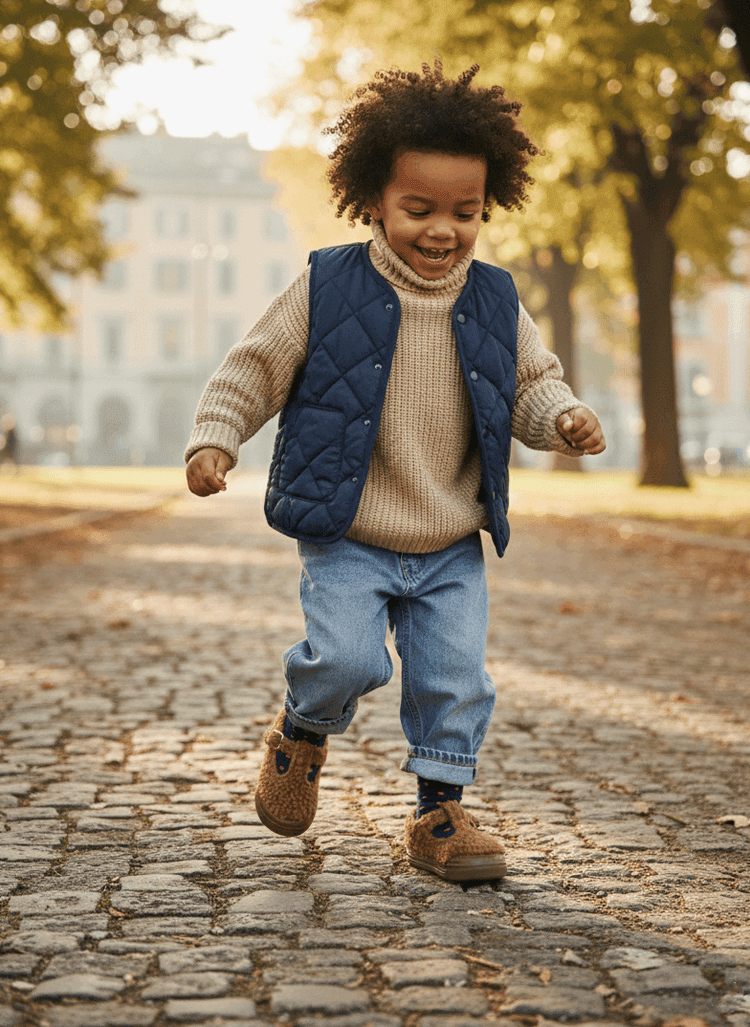 Suola flessibile in gomma riciclata scarpe per bambini invernale marrone