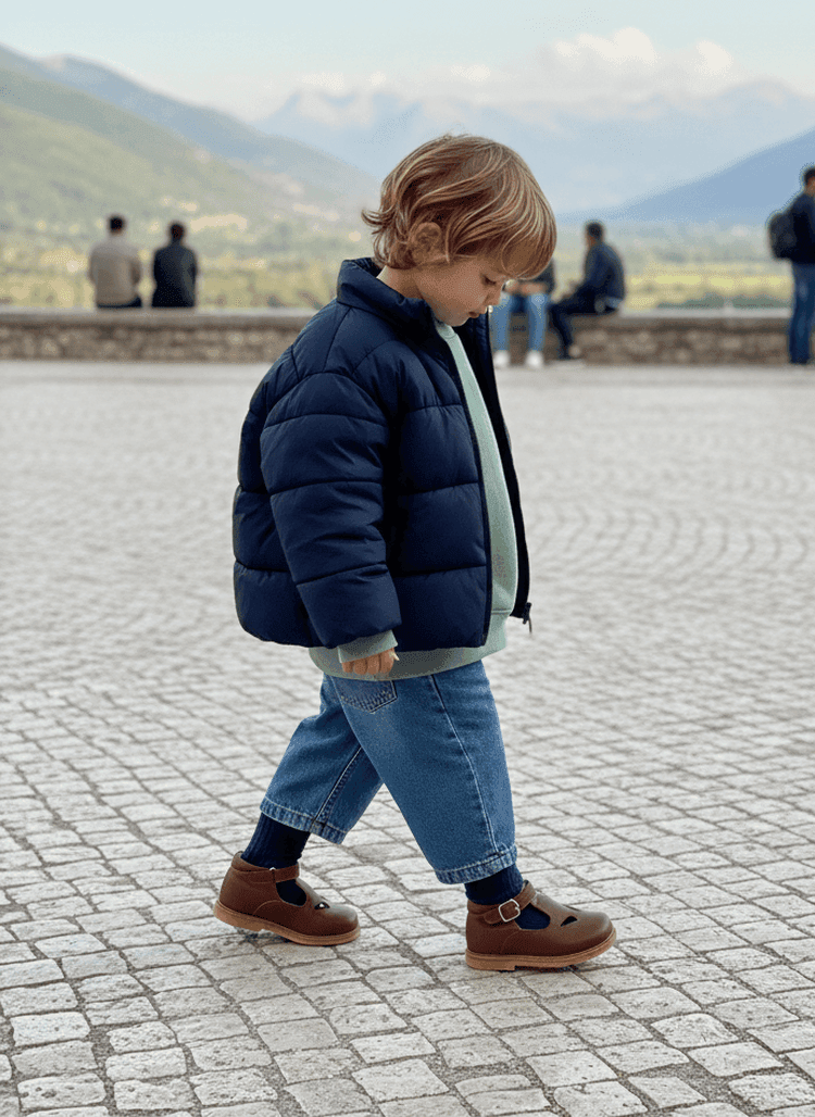 Scarpe occhietti bambino pelle marrone Orlando