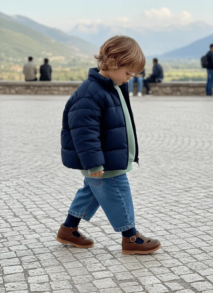 Scarpe occhietti bambino pelle marrone Orlando