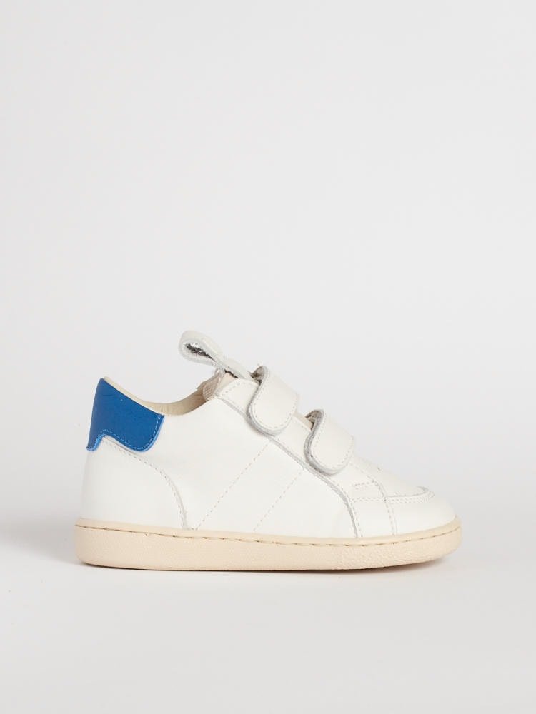 Le migliori scarpe primi passi bambino modello Paleari in pelle bianca e azzurra