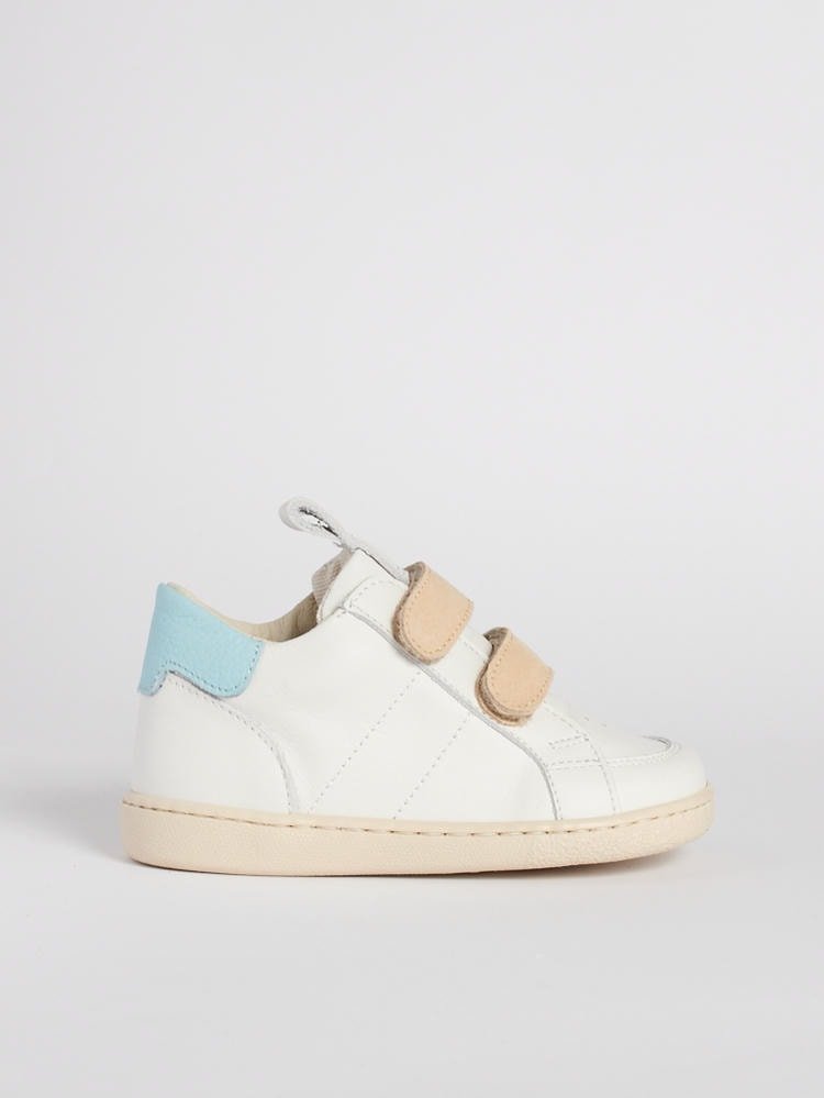 Scarpine primi passi Paleari in pelle bianca e azzurra