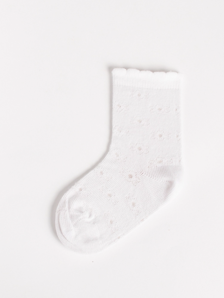 Calze cotone merletto traforate bianco