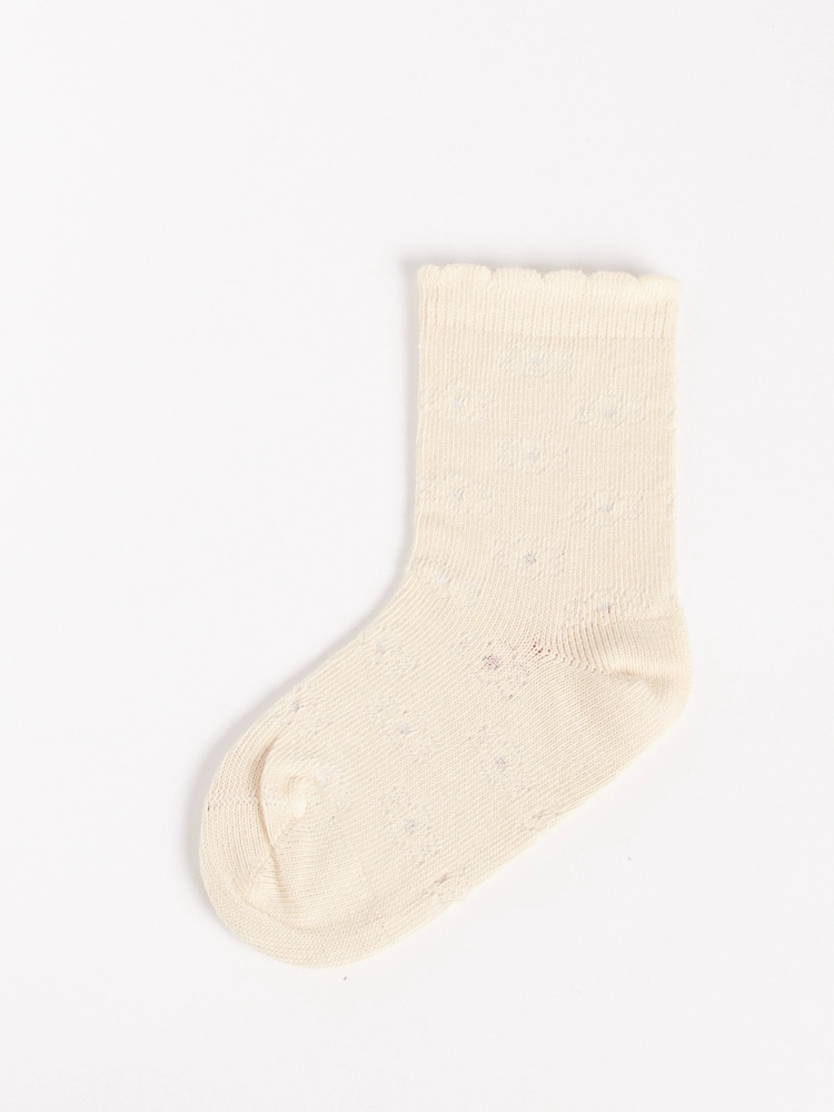 Calze cotone merletto traforate ecru