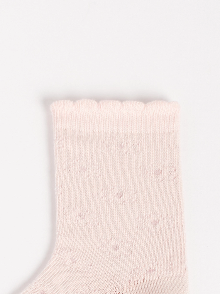 Calze cotone merletto traforate rosa