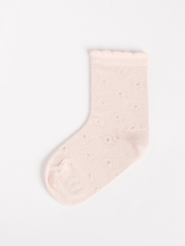 Calze cotone merletto traforate rosa