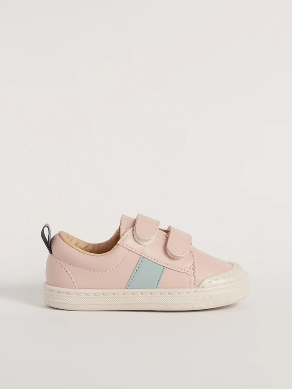 Scarpa primi passi rosa per bambine modello Trevis Barberini vista laterale